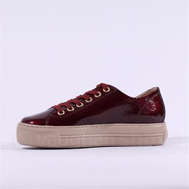 Paul Green Side Zip Platform Trainer - Wine Patent